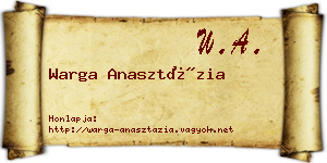 Warga Anasztázia névjegykártya